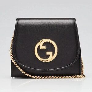 Gucci Black Smooth Leather Blondie Mini Chain Bag